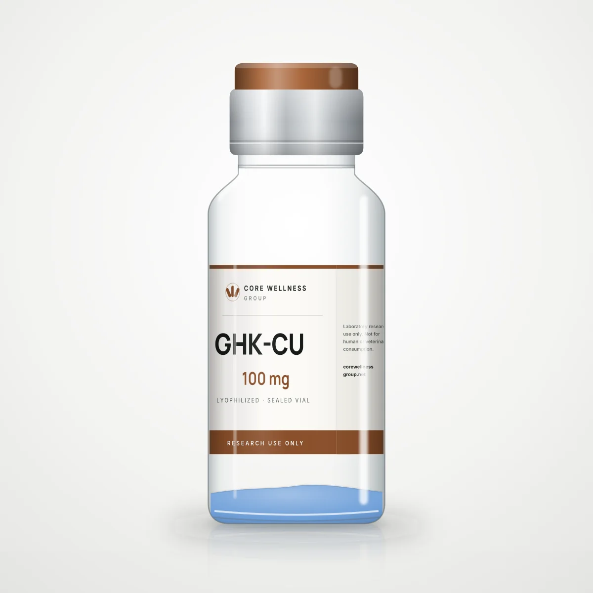 Core Wellness Group GHK-CU vial, three-quarter view